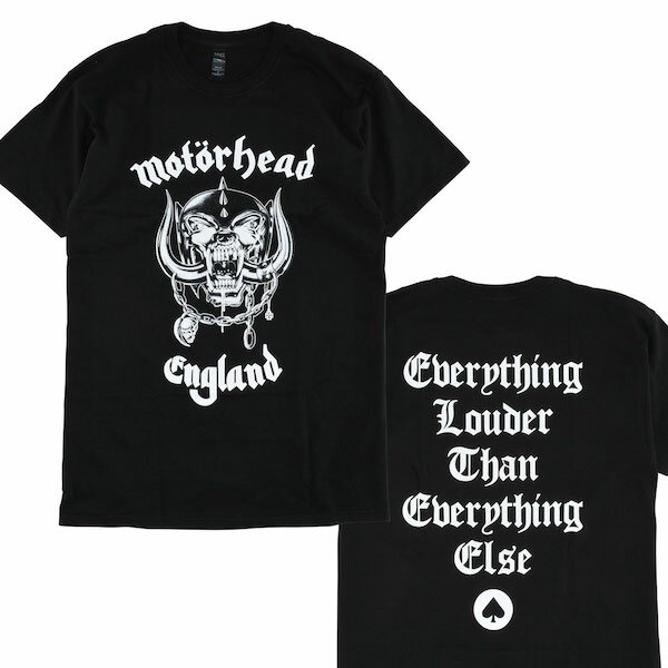 30 OFF 【BAND GOODS】(バンドグッズ) MOTORHEAD ENGLAND W/BACK PRINT TEE / モーターヘッド イングランド Tシャツ (ブラック) バックドロップ 老舗アメカジショップ the back drop メンズ HIPHOP RAP ROCK ARTIST ネコポス対応