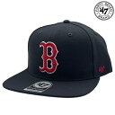 【47】(フォーティーセブン) REDSOX SURE SHOT CAPTAIN / レッドソックス キャップ シュアショット キャプテン (ネイビー) 渋谷アメカジ バックドロップ the backdrop スポーツ 刺繍ワッペン スナップバック フラットバイザー