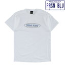 【PRISON BLUES】(プリズンブルース) Barbed Wire Logo Tee / バーベッドワイヤーロゴTシャツ (ホワイト) バックドロップ 老舗アメカジショップ the back drop ロゴTEE シンプル オレゴン刑務所 ネコポス対応