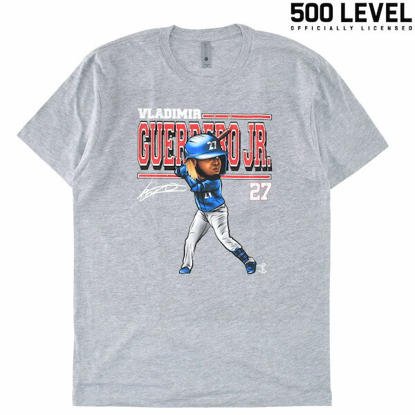 【500 LEVEL】(500レベル) Vladimir Guerrero Jr. CARTOON TEE / ブラディミール ゲレーロ ジュニア カートゥーン Tシャツ (ヘザーグレー) バックドロップ 老舗アメカジショップ the back drop スポーツ MLB NFL NBA NHL