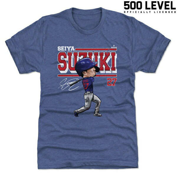 【500 LEVEL】(500レベル) Seiya Suzuki CARTOON TEE(BLU) / セイヤスズキ CARTOON Tシャツ (ブルー) アメカジ 渋谷 バックドロップ 老舗アメカジショップ back drop メンズ MLB NFL NBA NHL スポーツ グッズ 鈴木誠也