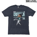 (500レベル) Ken Griffey Jr. CARTOON TEE / ケングリフィージュニア 半袖Tシャツ (ネイビー) 渋谷アメカジ バックドロップ the backdrop メンズ Tシャツ スポーツ MLB メジャーリーグ