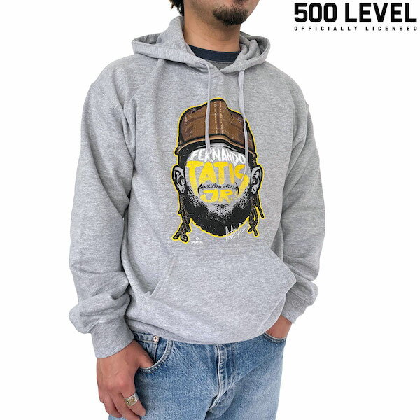 【500 LEVEL】(500レベル) Fernando Tatis Jr. PLAYER SILHOUETTE HOODIE / フェルナンド タナティス ジュニア シルエット パーカー (グレー) バックドロップ 老舗アメカジショップ the back drop スポーツ MLB NFL NBA NHL