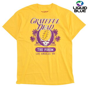 【LIQUID BLUE】(リキッドブルー) GRATEFUL DEAD FORUM TEE / グレイトフルデッド フォーラム 半袖Tシャツ (ゴールド) バックドロップ 老舗アメカジショップ the back drop 70s ヒッピー カウンターカルチャー バンド [ネコポス対応]