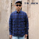 【T.N JACK】(ティーエヌジャック) Stretch Cotton BD Shirt (ブルー) / ストレッチコットン ボタンダウンシャツ メンズ アメカジ渋谷 バックドロップ 渋谷の老舗アメカジショップ back drop 日本製 メイドインジャパン 送料無料