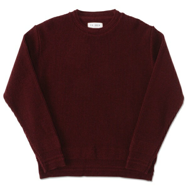 (ティーエヌジャック) Shetland Crew Sweater (バーガンディー) / シェットランド クルーセーター メンズ アメカジ 渋谷 老舗アメカジショップ back drop 日本製 メイドインジャパン 送料無料