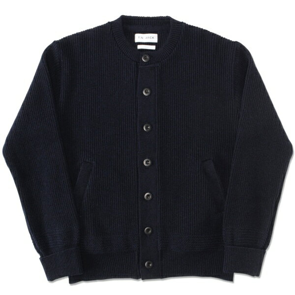 (ティーエヌジャック) Shetland Crew Cardigan (ネイビー) / シェットランド クルー カーディガン メンズ アメカジ 渋谷 老舗アメカジショップ back drop 日本製 メイドインジャパン 送料無料