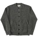 【T.N JACK】(ティーエヌジャック) Shetland Crew Cardigan (グレー) / シェトランド クルー カーディガン メンズ アメカジ 渋谷 老舗アメカジショップ back drop 日本製 メイドインジャパン 送料無料