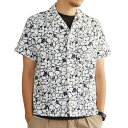 (ティーエヌジャック) Flower S/S Open shirt (ネイビー) / フラワー ショートスリーブ オープンシャツ メンズ アメカジ渋谷 バックドロップ 渋谷の老舗アメカジショップ back drop 日本製 メイドインジャパン 送料無料