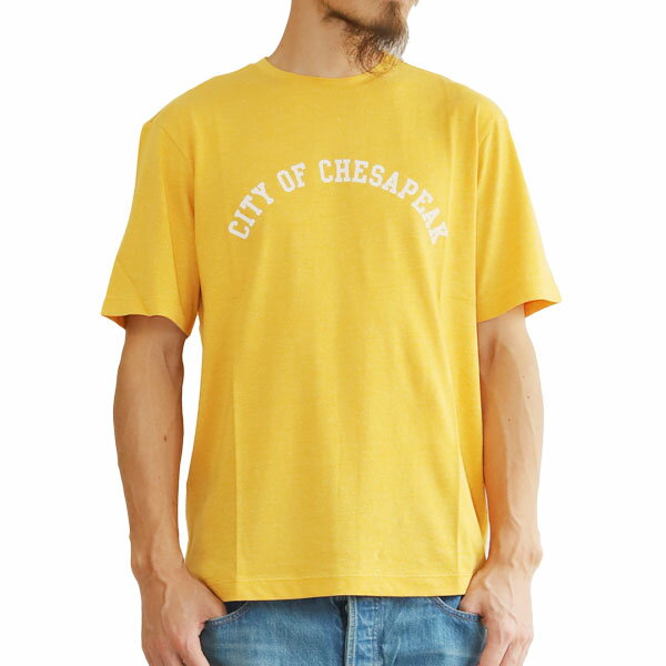 [50%OFF]【T.N JACK】(ティーエヌジャック) City of Chesapeak Crew Neck T-Shirt (イエロー) / クルーネック Tシャツ メンズ アメカジ渋谷 バックドロップ 渋谷の老舗アメカジショップ back drop 日本製 メイドインジャパン [ネコポス対応]