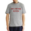 (ティーエヌジャック) Delaware River Crew Neck T-Shirt (グレー) / クルーネック Tシャツ メンズ アメカジ渋谷 バックドロップ 渋谷の老舗アメカジショップ the back drop 日本製 メイドインジャパン 