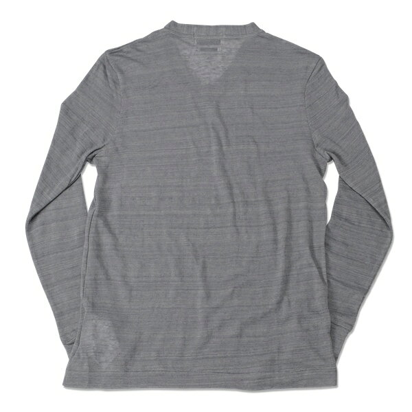 【T.N JACK】(ティーエヌジャック) Linen V Neck Sweater (グレー) / リネン Vネッ...