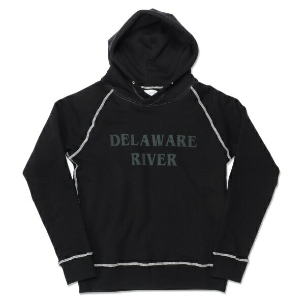 (ティーエヌジャック) Delaware River Sweat Hoody (ブラック) / スウェットパーカー メンズ アメカジ 渋谷 老舗アメカジショップ back drop 日本製 メイドインジャパン 送料無料