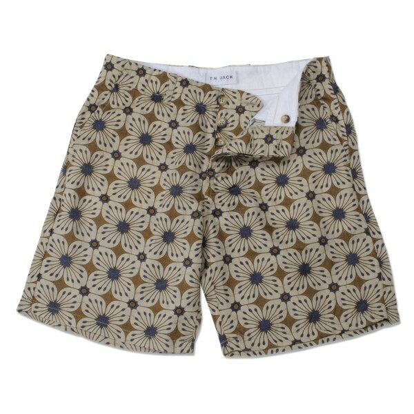 【T.N JACK】(ティーエヌジャック) Vintage Flower Short (マスタード) / ヴィンテ...