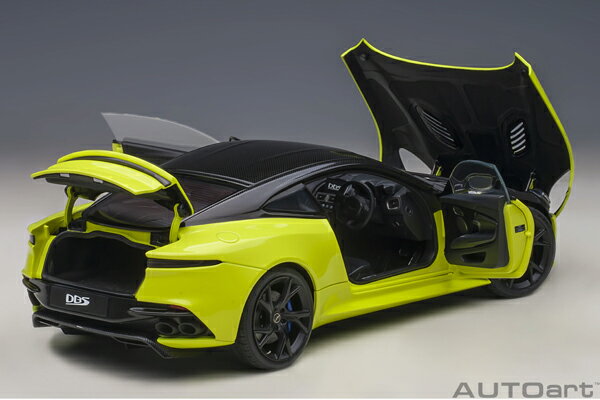 オートアート 1/18 アストンマーチン DBS スーパーレッジェーラ （メタリック・ライムグリーン／カーボンブラック・ルーフ） (70295) 通販 送料無料 モデルカー ミニカー 完成品 模型 プレゼント ギフト
