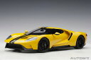 オートアート 1/18 フォード GT 2017 (イエロー/ブラック・ストライプ) (72944) 通販 送料無料 モデルカー ミニカー 完成品 模型 プレゼ...