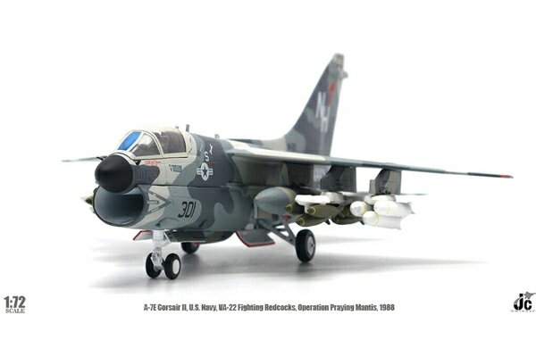 JCW 1/72 A-7E アメリカ海軍 VA-22 ファイティング レッドコックス プレイング・マンティス作戦 1988 (JCW-72-A7-003) 通販 プレゼント ギフト 飛行機 航空機 完成品 模型