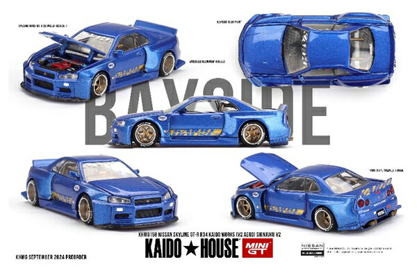 MINI-GT 1/64 Nissan �������饤�� GT-R R34 Kaido Works (V2 ������) SHINJUKU V2(���ϥ�ɥ�) (KHM...