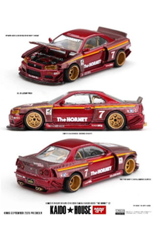 MINI-GT 1/64 Nissan スカイライン GT-R R34 TAMIYA x KAIDO HOUSE "ホーネット" V2(右ハンドル） (KHMG315) 【予約：2027年3月以降】モデルカー ミニカー 完成品 模型 通販 プレゼント ギフト