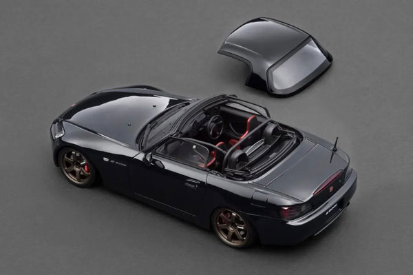 F1と戦闘機の店BACKFIREのignition_model 1/18 Honda S2000 (AP1) Black (IG3921) 通販 プレゼント ギフト モデルカー ミニカー 完成品 模型｜アングル3