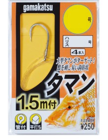 がまかつ 糸付 タマン(白) 1.5m 16号8