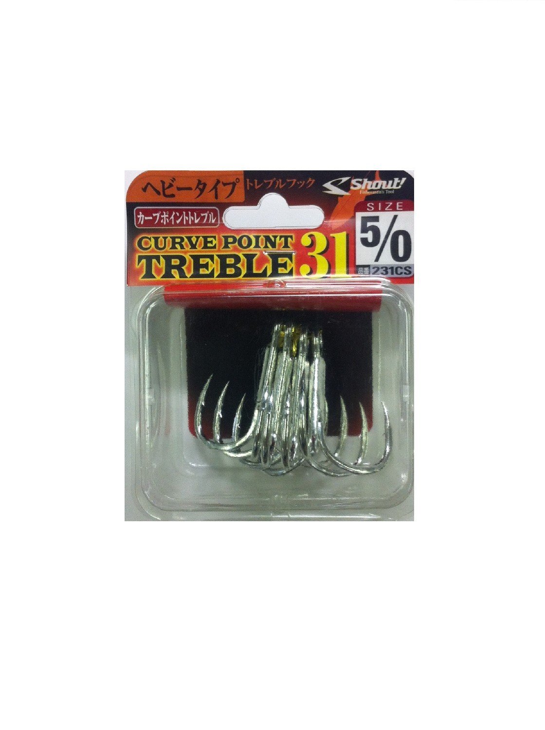 【在庫限り30％OFF】シャウト 231-CS  カーブポイント トレブル31 ＃5/0