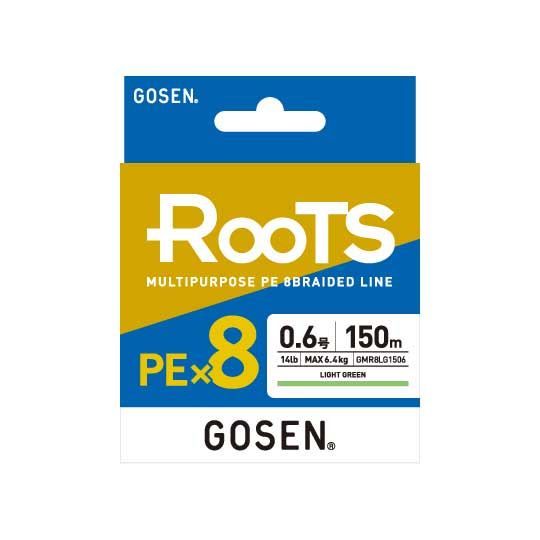 Rakuten - ゴーセン(GOSEN) RooTS(ルーツ) PE×8 150m 1.5号/30lb ライトグリーン