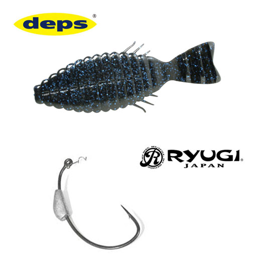 デプス ブルフラット 5.8inch + ウェイテッドブルータル TCコート #6/0-2.7g