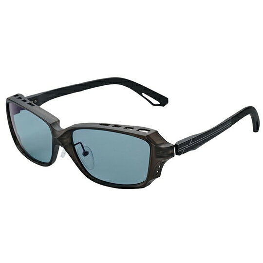 ゼクー　シェイド 　F-2243 (MB) スモーク/マットブラック■FRAME COLOR：スモーク/マットブラック■FRAME SIZE：59□16-150（61x41） ■LENS COLOR：マスターブルー■LENS CURVE：6カーブ★遮光性と軽量性を兼ね備えたアルミコンビモデル。バネを効かせた&beta; チタン素材のヒンジパーツは締め付けや圧迫感を和らげ、細部に施されたエアインテークは通気性の確保とフロント軽量化を実現。アルミ合金テンプルとの絶妙な重量バランスで長時間掛けていても疲れにくい。