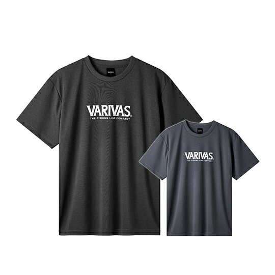 バリバス　VARIVAS ドライTシャツ　VAT-50■素材：ポリエステル100% ■カラー：ブラック、ダークグレー■サイズ：M/L/XL/XXL★汗を素早く吸収・乾かし、常にサラッとした快適な着心地をキープするドライ素材を採用。軽量かつ高いストレッチ性にも優れ、 フィールドを選ばずあらゆるアクティブシーンで活躍する一枚。