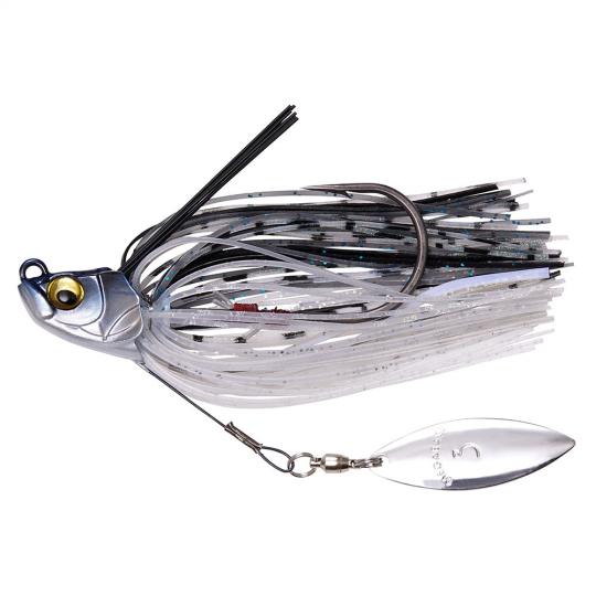 Megabass/メガバスUOZE SWIMMER/ウオズスイマー◆ウェイト：1/2oz◆フックサイズ：＃4/0★ベイトフィッシュライクな魚ヘッドは、ノーズ形状をシェイプにしウィードやストラクチャーのすり抜け性能を向上させました。エラ周りを意図的に張り出させることによって適度な巻き感を生み、低重心形状による安定したレンジキープ性能を実現しました。ヘッド下部にはブレードを装着しフラッシングによる集魚効果も抜群です。