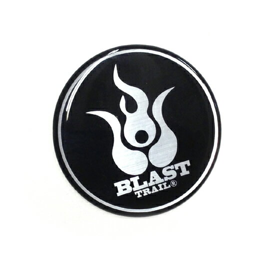 BLASTTRAIL/ブラストトレイルセンターキャップ用シール　&nbsp;●入り数：1枚●センターキャップ用の樹脂盛ステッカーです。　カラーは、ブラックベースにシルバーヘアラインのブラストロゴマークとなっています。●直径：61mm　