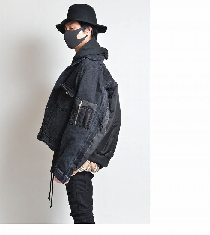 【マラソン期間★全品15％OFFクーポン】AinSophAur（アインソフオウル）MA-1 ドッキング Gジャン（男女兼用） ■アウター デニムジャケット MA-1 ブルゾン ビッグシルエット ルーズ ストリート メンズ レディース ユニセックス