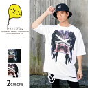 楽天バックサイドオブトーキョーアグリーフェイスビッグTシャツ（男女兼用）■ 半袖 tシャツ トップス ビッグtシャツ メンズ 男性 おもしろ キャラクター プリント ゆったり 大きいサイズ おしゃれ ゆる カジュアル ロング ビッグ ビックシルエット オリジナル uネック 綿 プリント 重ね着 黒 bk 白 wh 服