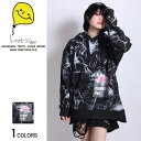 【マラソン期間★最大2000円OFFクーポン】Roseシートクラックビッグパーカー (男女兼用) パーカー シェアコーデ メンズ レディース アウター ロング ...