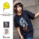 楽天バックサイドオブトーキョーJV Painting×CHモノグラムTシャツ（男女兼用）■ 半袖 tシャツ トップス ビッグtシャツ メンズ レディース おもしろ キャラクター プリント ゆったり 大きいサイズ おしゃれ ゆる カジュアル ストリート ロング ビッグトップス ビックシルエット uネック 綿 黒 bk 白 wh