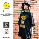 楽天バックサイドオブトーキョーGU×MK モノグラムビッグTシャツ（男女兼用）■ 半袖 tシャツ トップス ビッグtシャツ メンズ レディース おもしろ キャラクター プリント ゆったり 大きいサイズ おしゃれ ゆる カジュアル ストリート ロング ビッグトップス ビックシルエット uネック 綿 黒 bk 白 wh 服