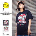 楽天バックサイドオブトーキョーAD×hand スマイルTシャツ（男女兼用）■ 半袖 tシャツ トップス ビッグtシャツ メンズ レディース おもしろ キャラクター プリント ゆったり 大きいサイズ おしゃれ ゆる カジュアル ストリート ロング ビッグトップス ビックシルエット オリジナル uネック 綿 黒 bk 白 wh