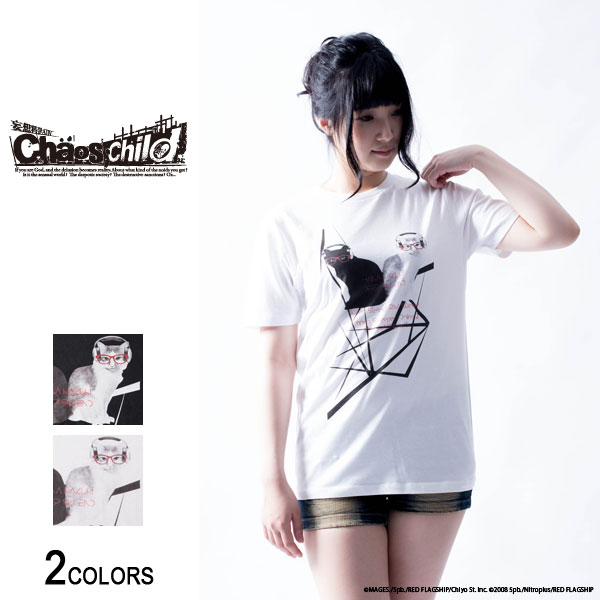 CHAOS;CHILD 香月華 仲谷明香 ネコ華 Tシャツ カオスチャイルド 科学アドベンチャー CHAOS;HEAD カオスヘッド STEINS;GATE シュタインズ・ゲート アパレル グッズ 服 ネコ柄 猫柄 キャット フ…