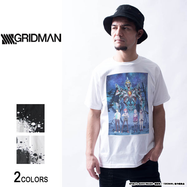 『SSSS.GRIDMAN』描き下ろしイラスト Tシャツ（男女兼用）■グリッドマン グッズ 服 アパレル 特撮 ヒーロー キャラクター 響 裕太 内海 将 宝多 六花 新条 アカネ トップス 半袖 プリント クルーネック ストリート カジュアル