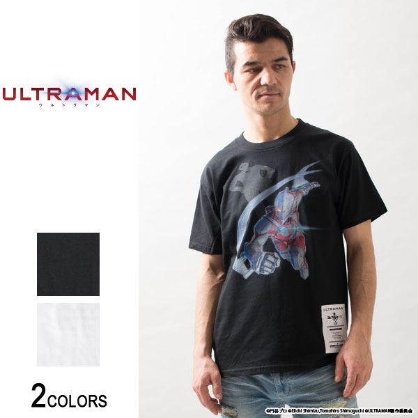 『ULTRAMAN』 ウルトラマン「来たぞ、我らのー」Tシャツ（男女兼用）■ 半袖 tシャツ トップス ビッグtシャツ メンズ レディース おもしろ キャラクター プリント ゆったり 大きいサイズ おしゃれ カジュアル ストリート ロング ビッグトップス ビックシルエット 綿 白 黒 bkのサムネイル