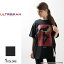 『ULTRAMAN』 エースTシャツ（男女兼用）■ 半袖 tシャツ トップス ビッグtシャツ メンズ レディース おもしろ キャラクター プリント ゆったり 大きいサイズ おしゃれ カジュアル ストリート ロング ビッグトップス ビックシルエット オリジナル uネック 綿 黒 bk ブラック