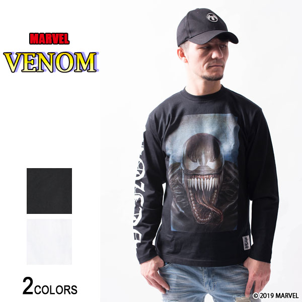 【楽天ランキング入賞商品】MARVEL『ヴェノム』「俺たちはヴェノムだ」ロングTシャツ（男女兼用）■グッズ アメコミ 服 アパレル スパイダーマン ヴィラン ヒーロー 映画 キャラクター イラスト アベンジャーズ 長袖 ロンt トップス プリント クルーネック カジュアル