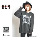 『BEM』ロングTシャツ ベム ver.（男女兼用）■BEM 妖怪人間ベム アニメ 映画 トップス 長袖Tシャツ クルーネック プリント キャラクター グッズ 缶バッジ ストリート カジュアル メンズ レディース ユニセックス