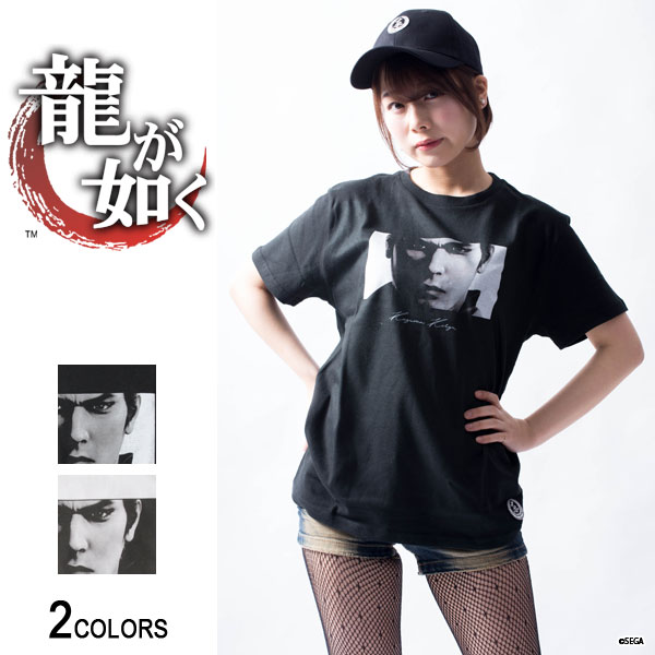 『龍が如く』「桐生一馬」Tシャツ（男女兼用）■グッズ アパレル 服 ゲーム コラボ 極 桐生一馬 真島吾朗 東城会 真島組 応龍 般若 白蛇 代紋 刺繍 半袖 トップス カットソー クルーネック フォト プリント 大きいサイズ backside of tokyo バックサイドオブトーキョー