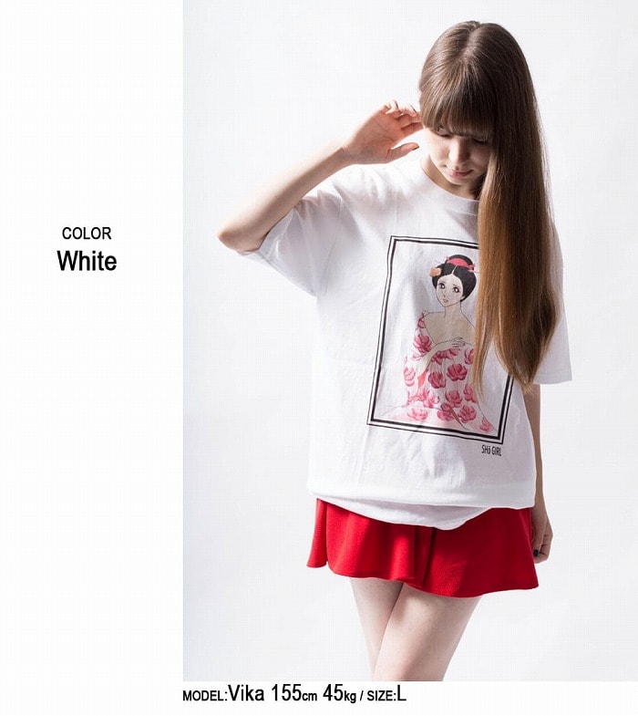 【楽天SS★最大2000円OFFクーポン】「SHOW GIRL」グラフィックTシャツ Kimino（男女兼用）■石ノ森章太郎 ショーガール ガールズ・グラフィック イラスト 女の子 女性 美少女 サイボーグ009 純情のアフィリア クロエ着用 トップス クルーネック プリント 「ハイパー