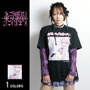 《ノベルティプレゼント中》東京裏側(トウキョウウラガワ)メンヘラチャンG Tシャツ(男女兼用)■トップス 半袖 キャラクター 原宿 クルーネック ビッグシルエット ヤミカワ モード カジュアル メンズ レディース ユニセックス