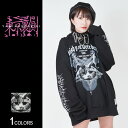 《ノベルティプレゼント中》【東京裏側】Devils Mimiビッグパーカー(男女兼用)■トップス スウェット フード ビッグシルエット ルーズ ネコ 猫 キャッ...