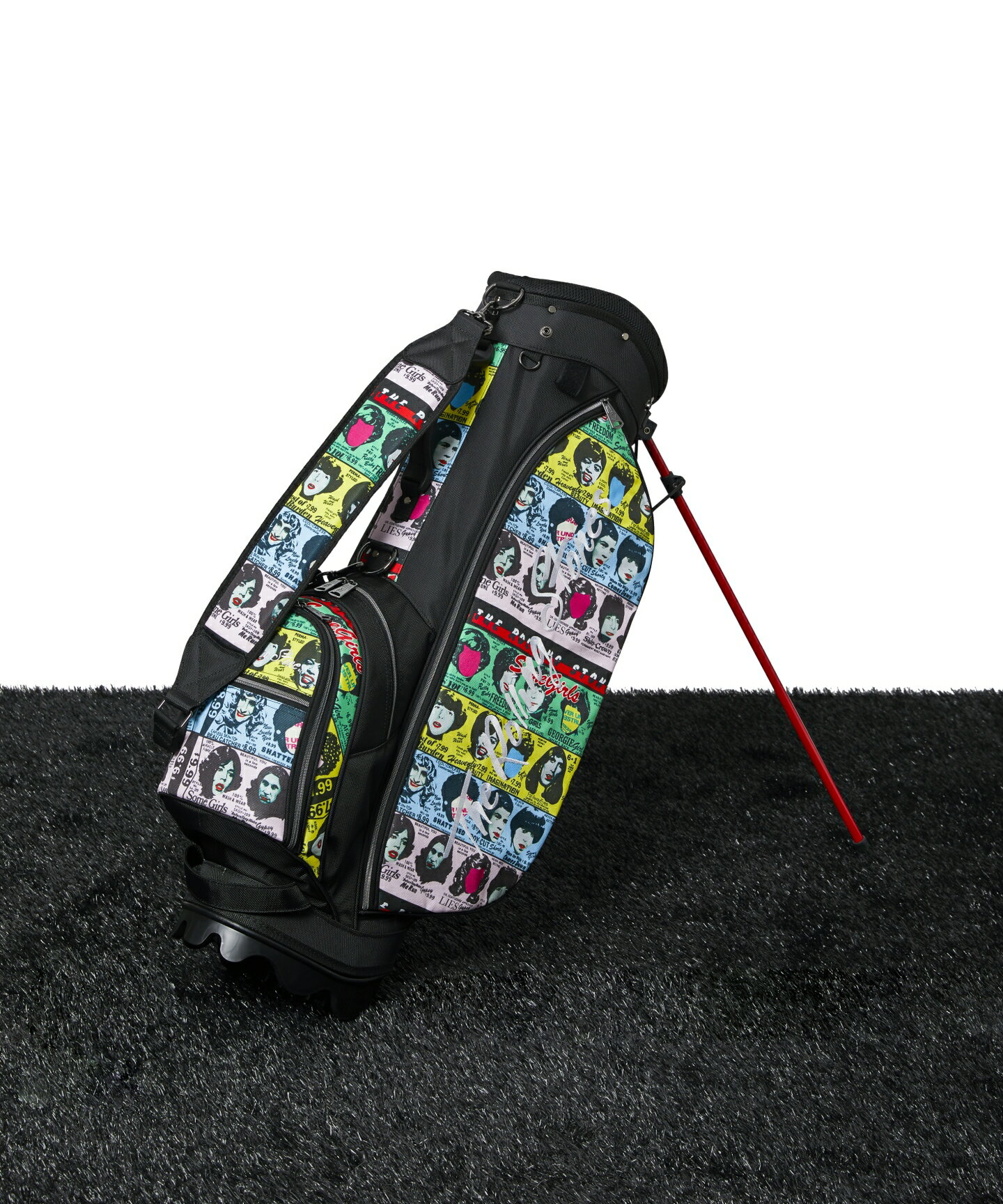 バレンタイン SALE!【 RollingStones 】Some Girls Stand Golf Bag スタンド キャディバッグ かわいい おしゃれ ゴルフ キャディーバッグ プレゼント ギフト 誕生日 送料無料 アウトレット 軽量 軽い メンズ レディース キャディバック（RSBA02C004）