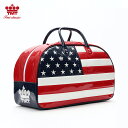 バッグ ボストンバッグ エナメルバッグ【星条旗 980g】旅行バッグ 派手 星 星柄 ゴルフグッズ ゴルフ用品 メンズ レディース エナメル撥水加工 ゴルフバッ...